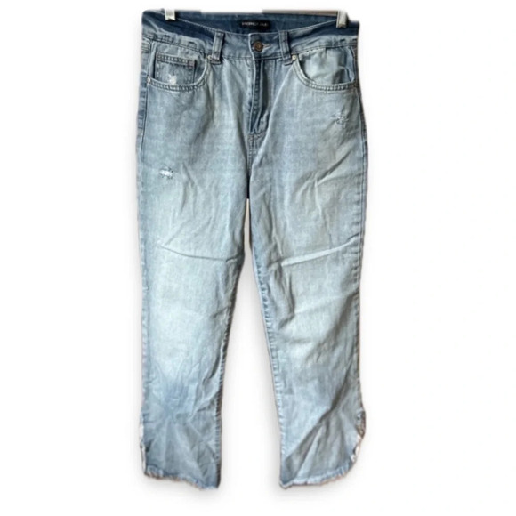 Sincerely Jules Straight Leg Slit Hem Jeans - Picture 2 of 12